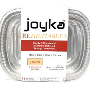 Joyka Re-Heatables Aluminum Food and Storage Containers |Reusable Aluminum Tray with Lids